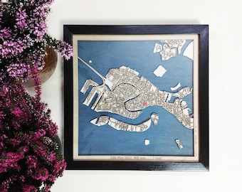 Houten kaart Venetië - 3D-stadskaart