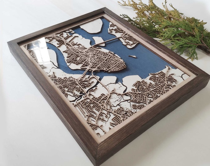 Charleston Wood Map - 3d City Map