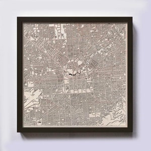 Mapa Adelaide Wood - Prezent na 5. rocznicę - Niestandardowa mapa drewniana, wycinana laserowo, oprawiona w ramę, sztuka ścienna - Prezent ślubny z okazji zaręczyn dla pary