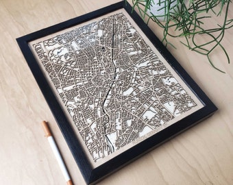 Munich Wood Map - 3D Laser Cut Map