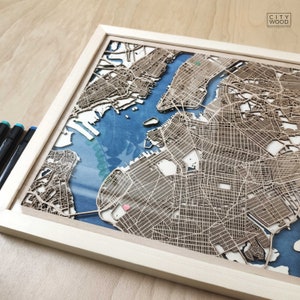 Plan en bois de Brooklyn - Plan de la ville en 3D