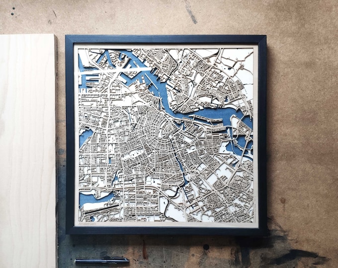 Amsterdam Wood Map - 3d City Map