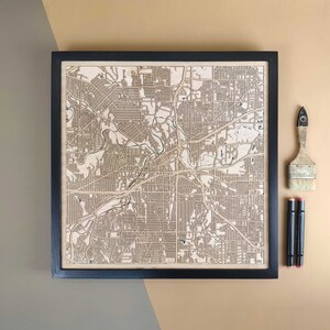Carte en bois personnalisée de Fort Worth - Cadeau d'art mural pour décoration d'intérieur