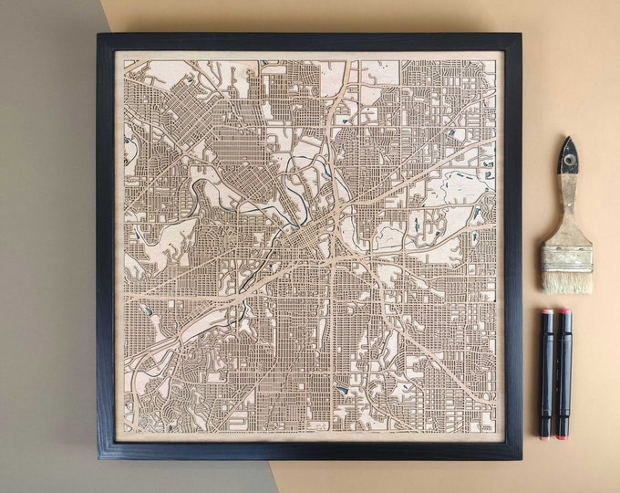 Fort Worth Personalized Wooden Map - Home Decor Wall Art Gift