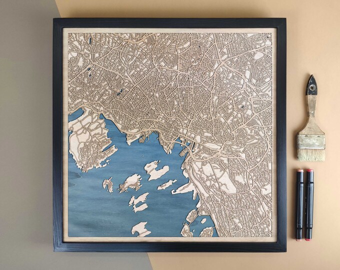 Oslo Personalized Wooden Map - Home Decor Wall Art Gift
