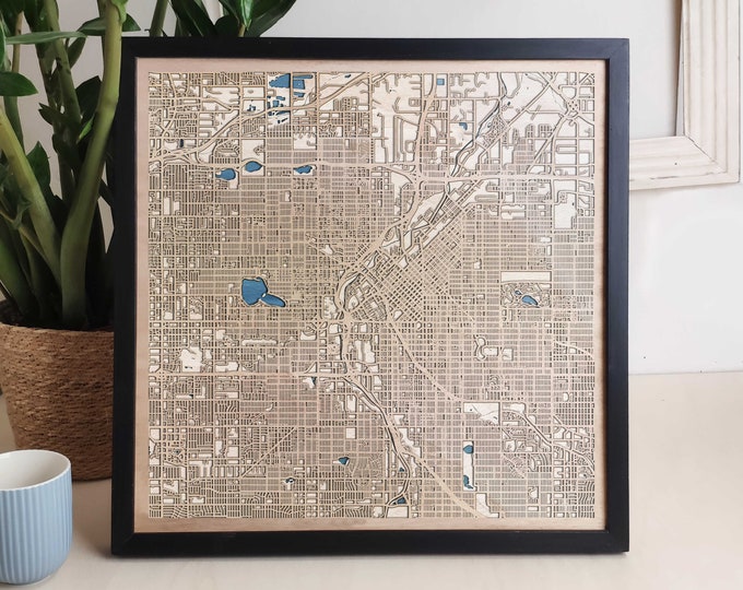 Denver Custom Wood Map - Personalized Art Gift