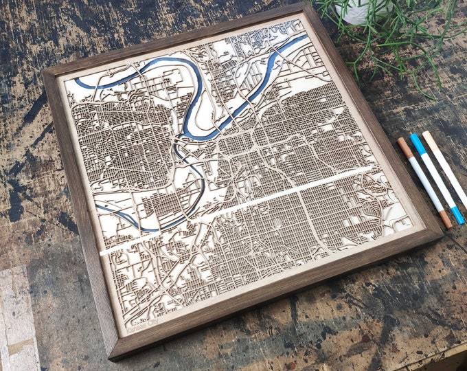 Kansas City Wood Map - 3d City Map
