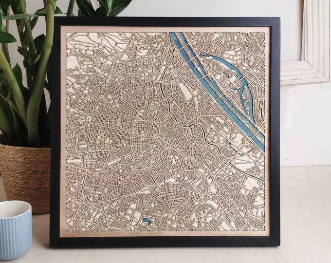 Vienna Custom Wood Map - Personalized Art Gift