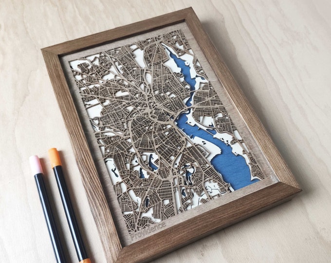 Providence Wood Map - Wall Decor