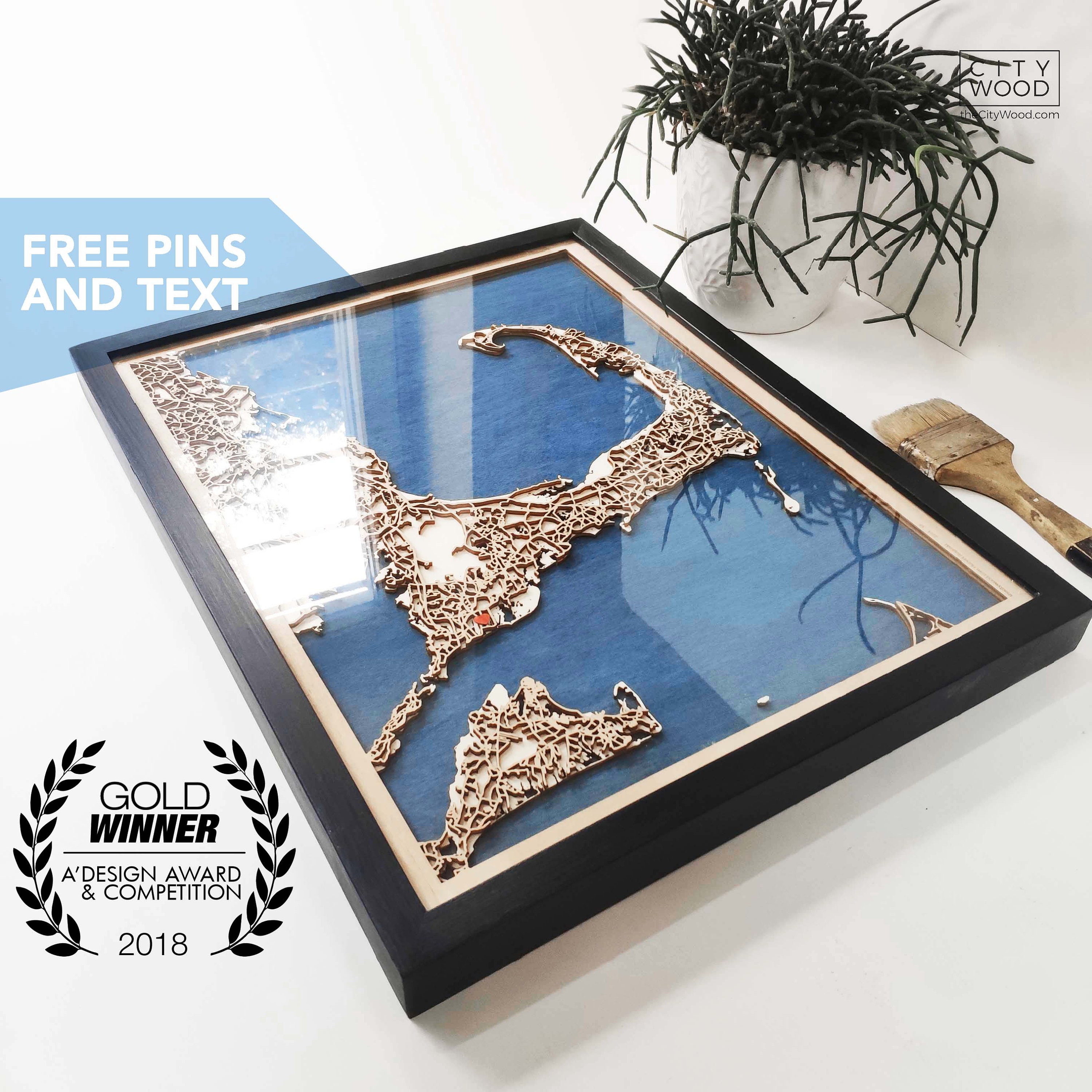 5th Anniversary Wood Gift  Custom Map of Any City