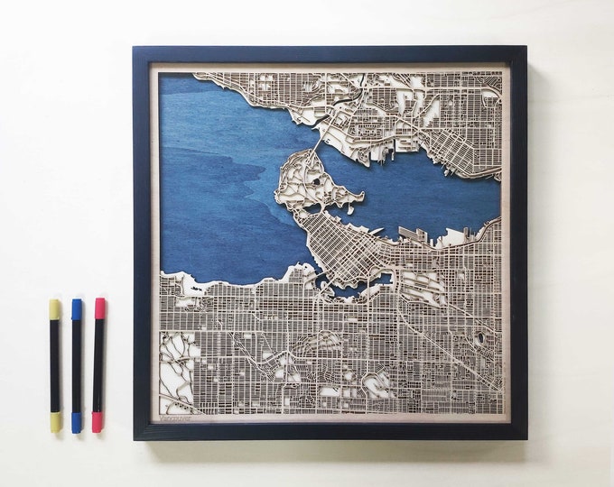 Vancouver Wood Map - 3d City Map