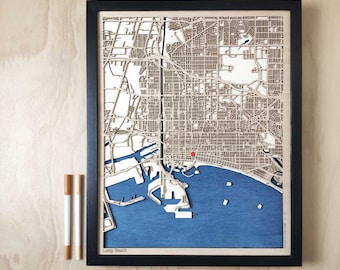 Long Beach Wood Map - 3d City Map
