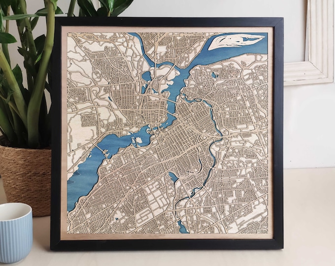 Ottawa Custom Wood Map - Personalized Art Gift