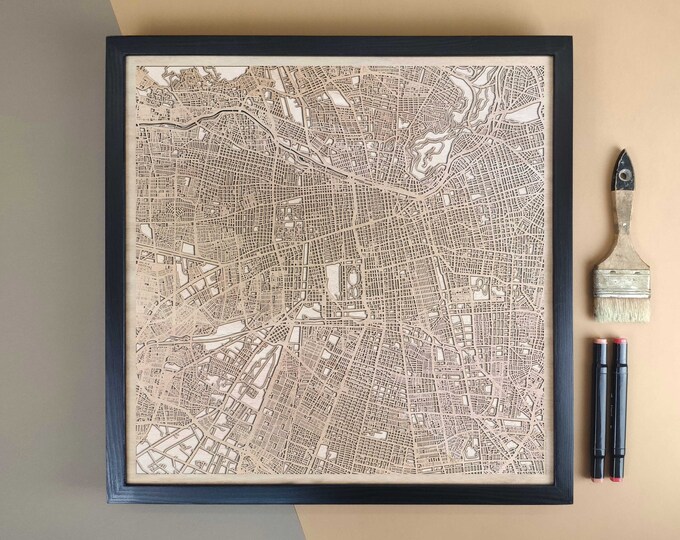 Santiago Personalized Wooden Map - Home Decor Wall Art Gift