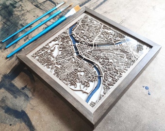 Pittsburgh Wood Map - Wall Decor