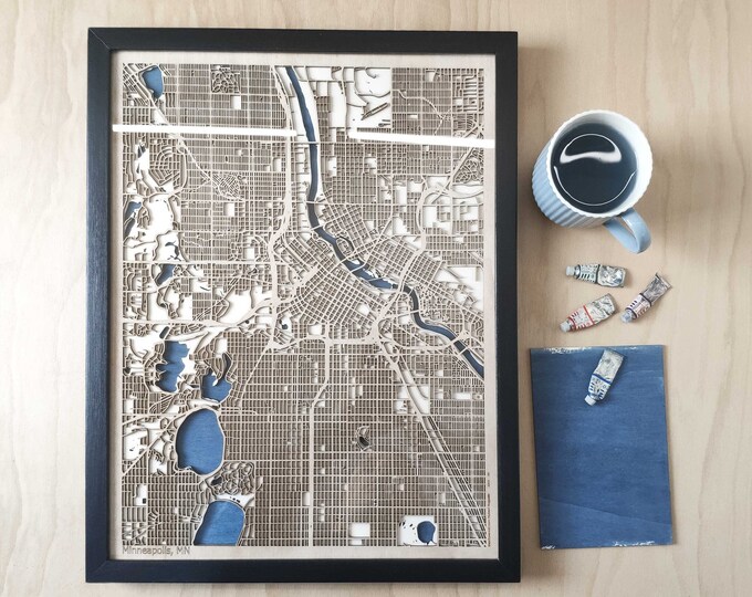 Minneapolis Wood Map - Wall Decor