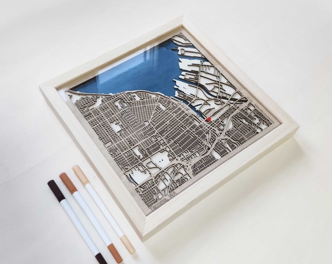 Tacoma Wood Map - 3D Laser Cut Map