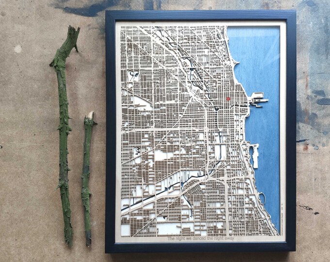 Chicago Wood Map - Wall Decor