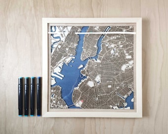Brooklyn Wood Map - 3D Laser Cut Map