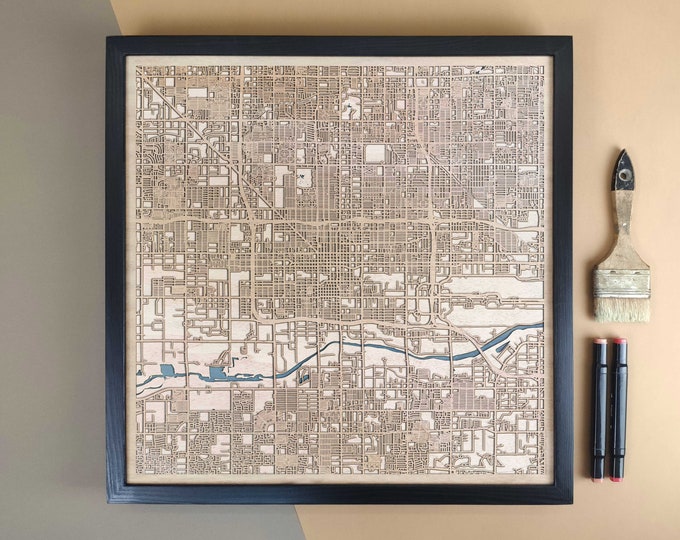 Phoenix Personalized Wooden Map - Home Decor Wall Art Gift
