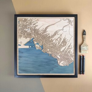 Carte en bois personnalisée de Honolulu - Cadeau d'art mural pour décoration d'intérieur