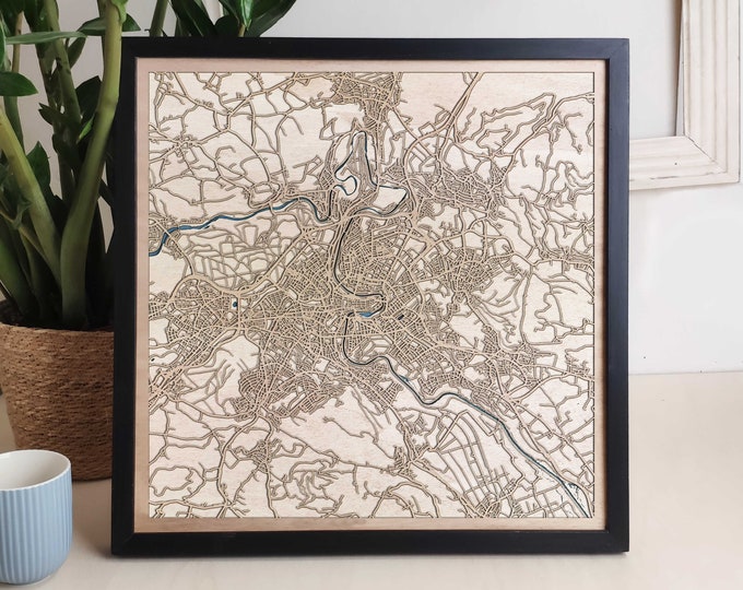 Bern Custom Wood Map - Personalized Art Gift