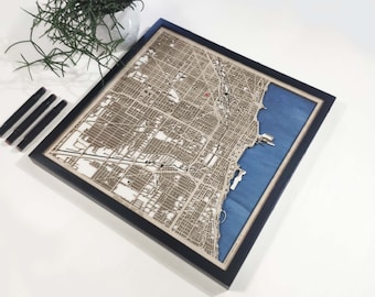 Any City Wood Map - Wooden Home Decor - Personalized Gift