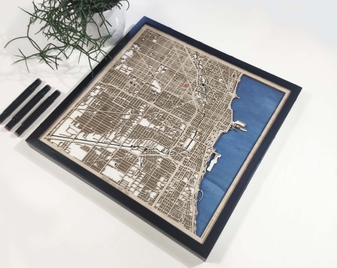 Any City Wood Map - Wooden Home Decor - Personalized Gift