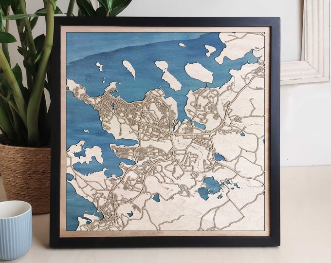 Reykjavik Custom Wood Map - Personalized Art Gift