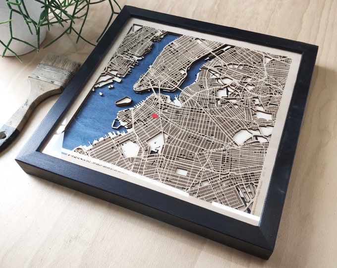 Brooklyn Wood Map - Wall Decor