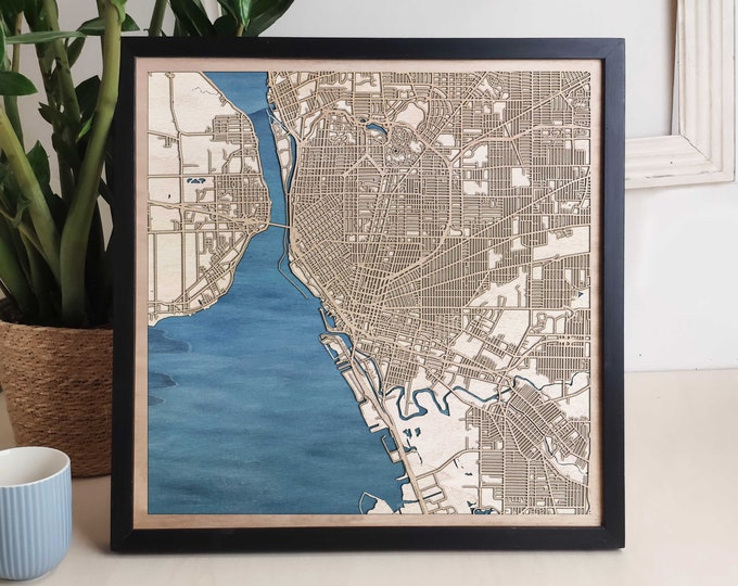 Buffalo Custom Wood Map - Personalized Art Gift