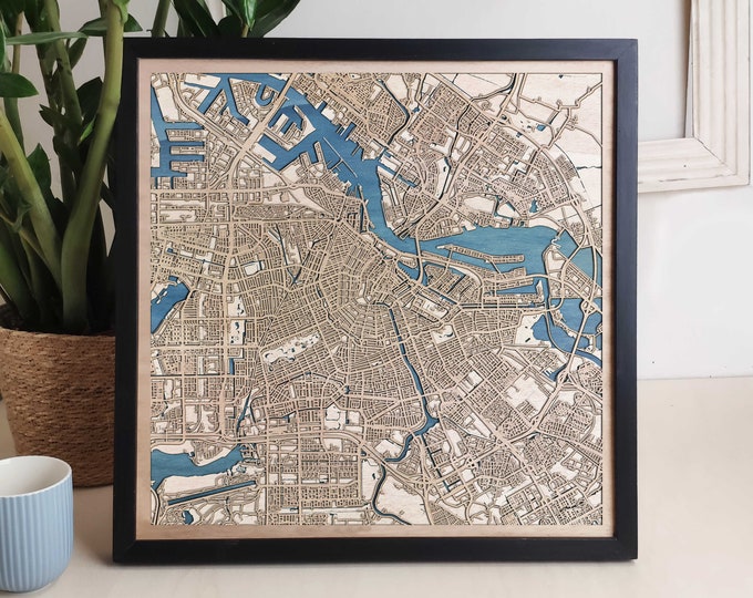 Amsterdam Custom Wood Map - Personalized Art Gift