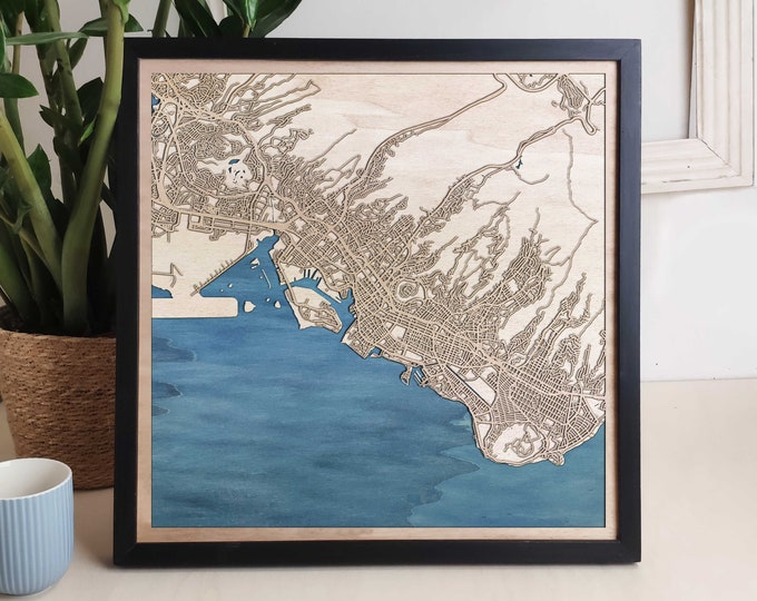 Honolulu Custom Wood Map - Personalized Art Gift