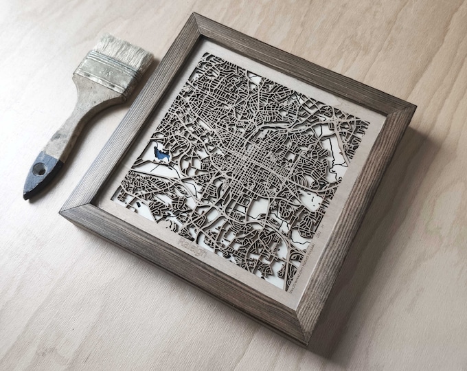 Raleigh Wood Map - 3D Laser Cut Map