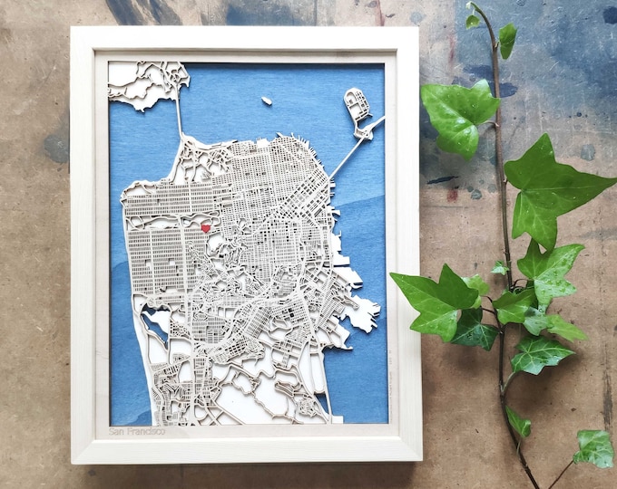 San Francisco Wood Map - 3D Laser Cut Map