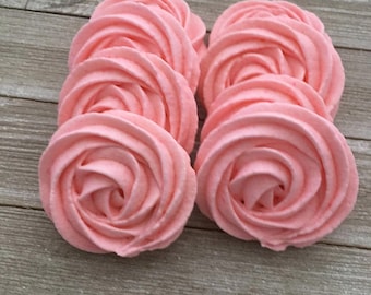 Meringue Cookies, French Meringue Cookies, Rose Meringue Cookies, Large Meringue Cookies, Gluten Free (3 inches) 24 Cookies