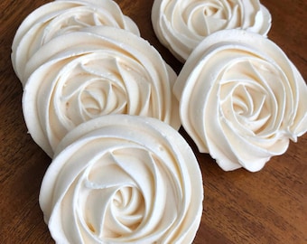 Meringue Cookies, French Meringue Cookies, Rose Meringue Cookies, Large Meringue Cookies, Gluten Free (3 inches) 24 Cookies