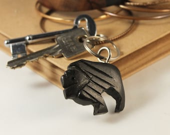 Wooden Lion Keyring