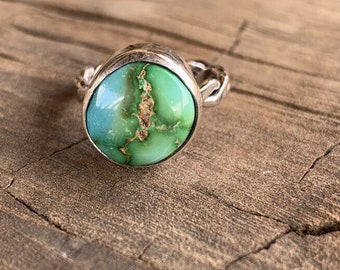 Navajo Style Studio GL Sonoran Gold Turquoise /& Sterling Silver Ring Size 9 Signed