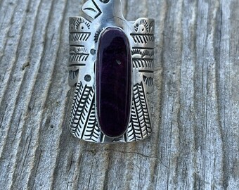 Russell Sam Blue Lapis /& Sterling Silver Ring Size 7