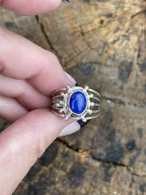 Russell Sam Blue Lapis /& Sterling Silver Ring Size 7