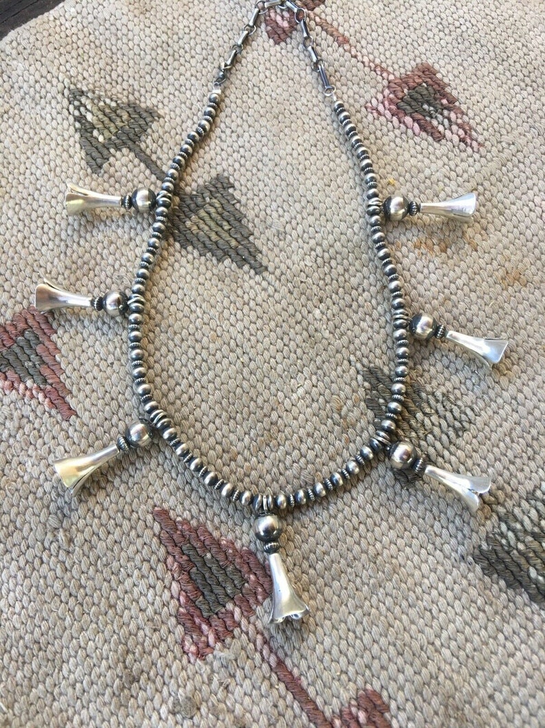 Navajo Sterling Silver Blossom Necklace
