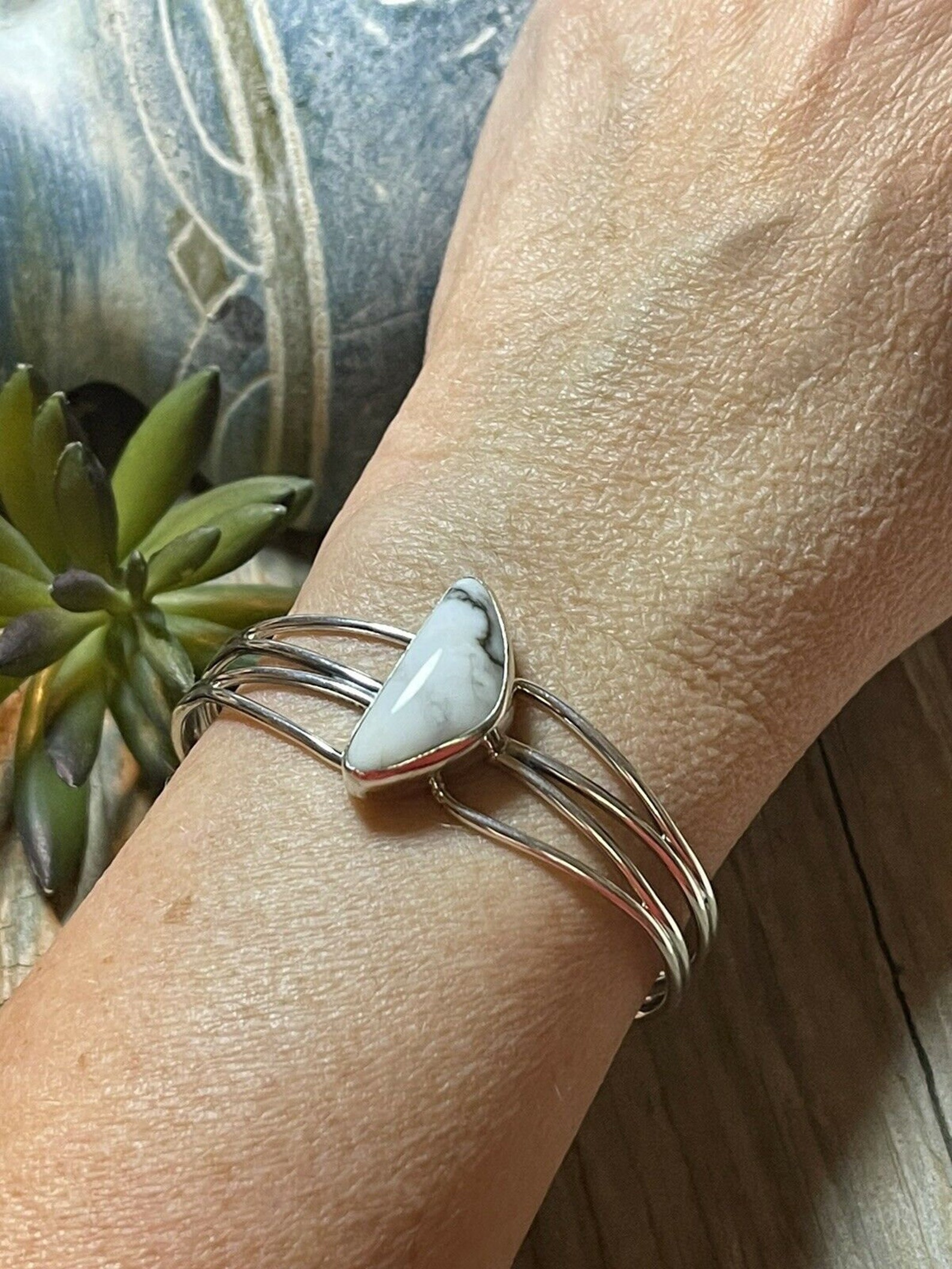 Wunderschöner Navajo Weißer Büffel und Sterling Silber Armband | Etsy