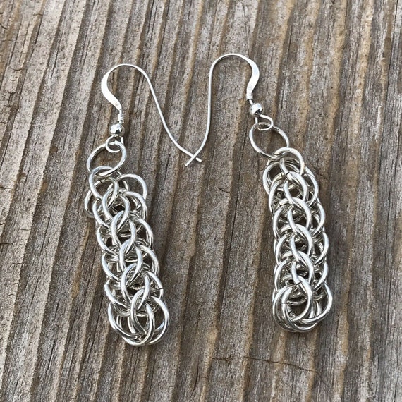 Navajo Sterling Silver Chain Link Dangle Earrings