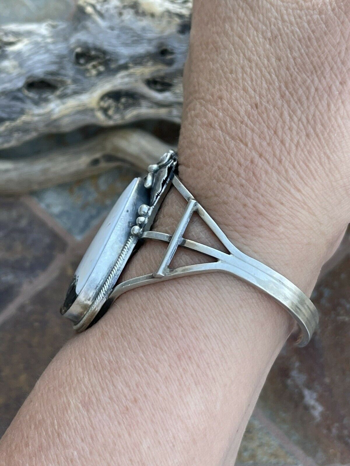 Wunderschöner Navajo Weißer Büffel und Sterling Silber Armband | Etsy