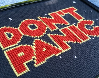 Don't Panic, HHGG Cross Stitch Pattern