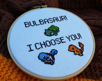 Bulbasaur! I Choose You! Pokemon Cross Stitch Pattern