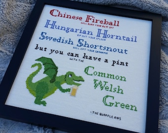Common Welsh Green, Wizard Rock Cross Stitch Pattern