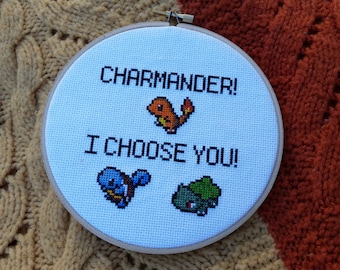 Charmander! I Choose You! Pokemon Cross Stitch Pattern