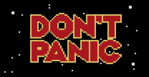 Don't Panic HHGG Cross Stitch Pattern 